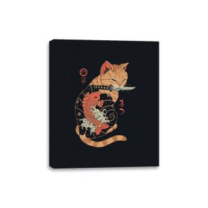 Carp Tattooed Cat - Canvas Wraps Canvas Wraps RIPT Apparel 8x10 / Black