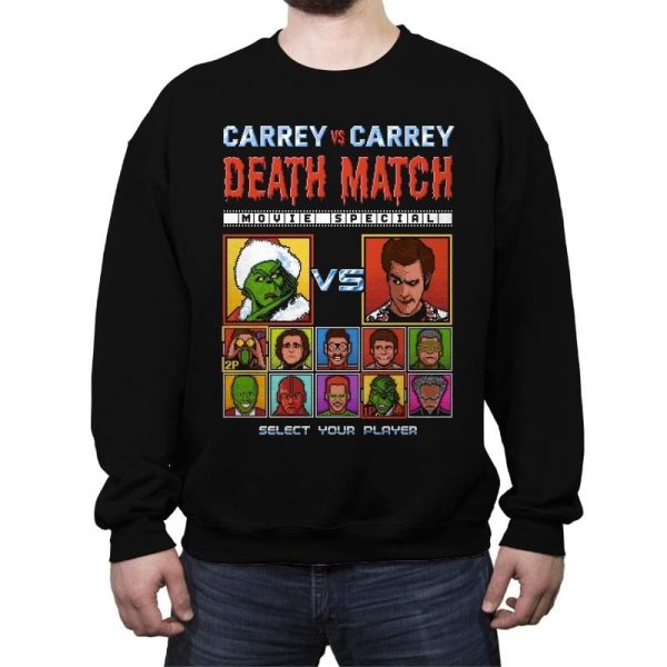 Carrey Death Match - Crew Neck Sweatshirt Crew Neck Sweatshirt RIPT Apparel Small / Black