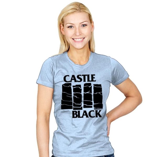 Castle Black Flag - Womens T-Shirts RIPT Apparel Small / Baby Blue