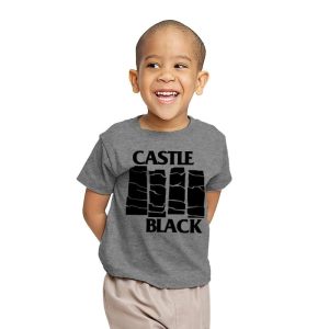 Castle Black Flag - Youth T-Shirts RIPT Apparel X-small / Sport grey