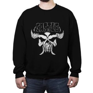 Castle Skull - Crew Neck Sweatshirt Crew Neck Sweatshirt RIPT Apparel Small / Black