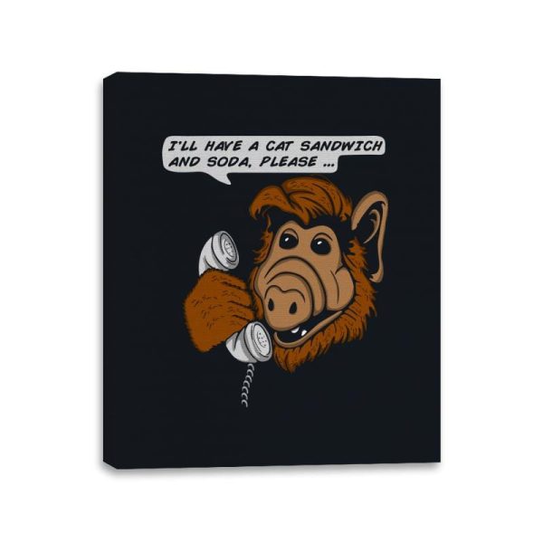Cat Sandwich and Soda - Canvas Wraps Canvas Wraps RIPT Apparel 11x14 / Black