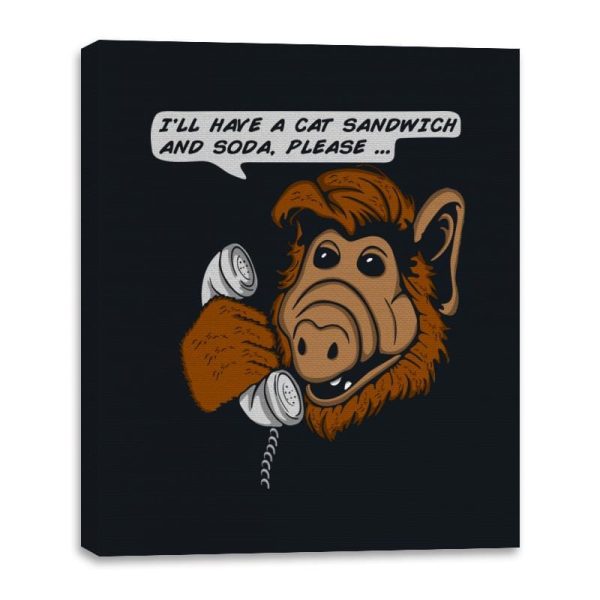 Cat Sandwich and Soda - Canvas Wraps Canvas Wraps RIPT Apparel 16x20 / Black