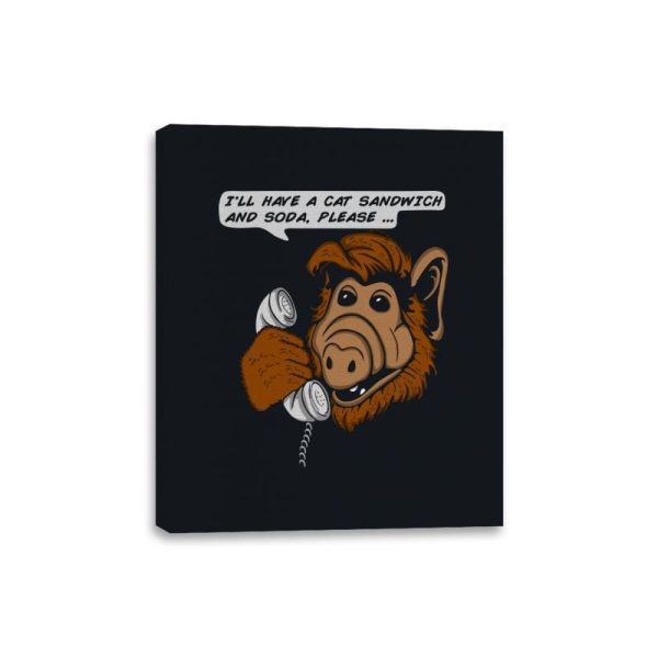 Cat Sandwich and Soda - Canvas Wraps Canvas Wraps RIPT Apparel 8x10 / Black