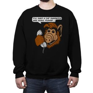 Cat Sandwich and Soda - Crew Neck Sweatshirt Crew Neck Sweatshirt RIPT Apparel Small / Black