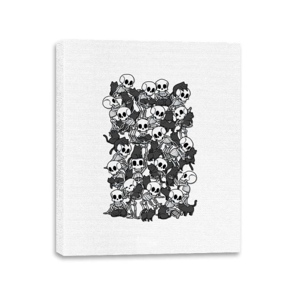 Cat Skull Party - Canvas Wraps Canvas Wraps RIPT Apparel 11x14 / White