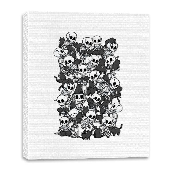 Cat Skull Party - Canvas Wraps Canvas Wraps RIPT Apparel 16x20 / White