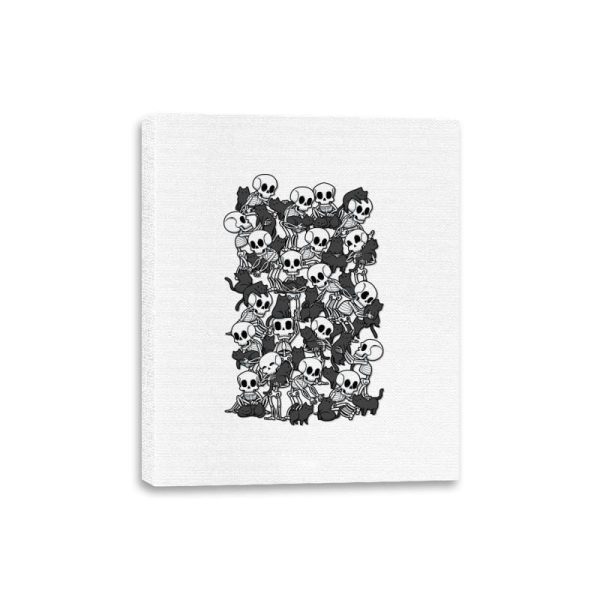 Cat Skull Party - Canvas Wraps Canvas Wraps RIPT Apparel 8x10 / White