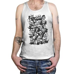 Cat Skull Party - Tanktop Tanktop RIPT Apparel X-Small / White
