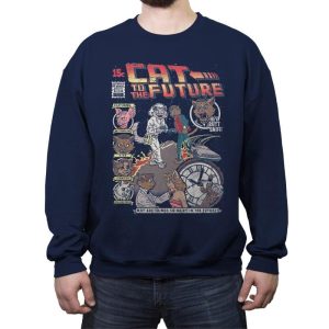 Cat to the Future - Crew Neck Sweatshirt Crew Neck Sweatshirt RIPT Apparel