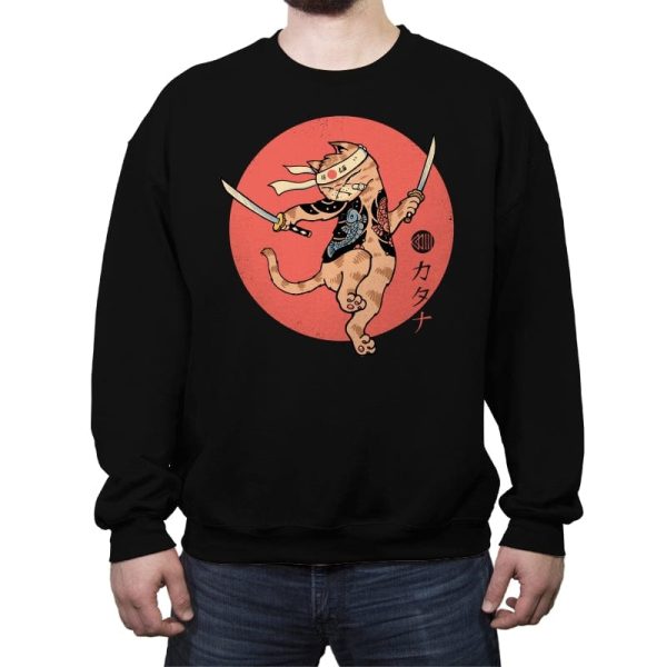 Catana Attacks - Crew Neck Sweatshirt Crew Neck Sweatshirt RIPT Apparel Small / Black