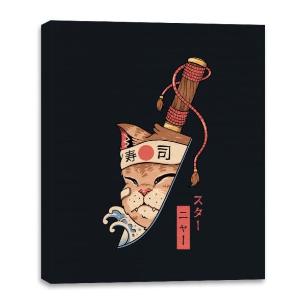 Catana Blade Meowster - Canvas Wraps Canvas Wraps RIPT Apparel 16x20 / Black