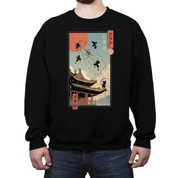 Catana Fight in Edo - Crew Neck Sweatshirt Crew Neck Sweatshirt RIPT Apparel Small / Black