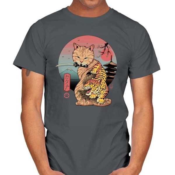Catana in Edo - Mens T-Shirts RIPT Apparel Small / Charcoal