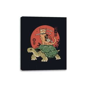 Catana on Turtle - Canvas Wraps Canvas Wraps RIPT Apparel 8x10 / Black