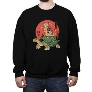 Catana on Turtle - Crew Neck Sweatshirt Crew Neck Sweatshirt RIPT Apparel Small / Black