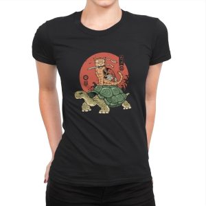 Catana on Turtle - Womens Premium T-Shirts RIPT Apparel Small / Black