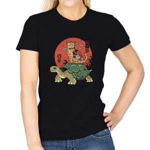 Catana on Turtle - Womens T-Shirts RIPT Apparel Small / Black