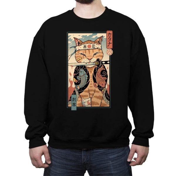 Catana Portrait - Crew Neck Sweatshirt Crew Neck Sweatshirt RIPT Apparel Small / Black