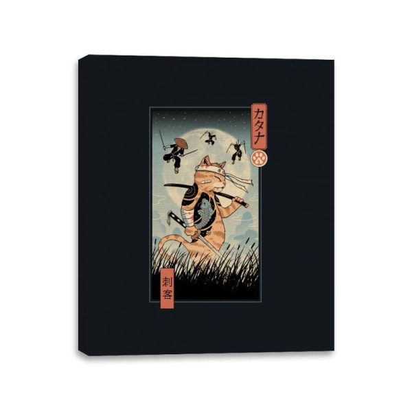 Catana the Last Fight Ukiyo-e - Canvas Wraps Canvas Wraps RIPT Apparel 11x14 / Black