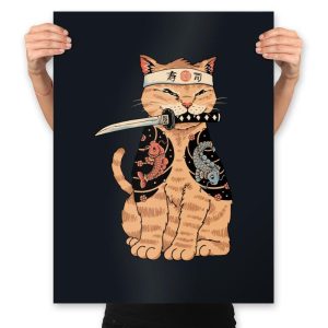 Catana with Headband - Prints Posters RIPT Apparel 18x24 / Black