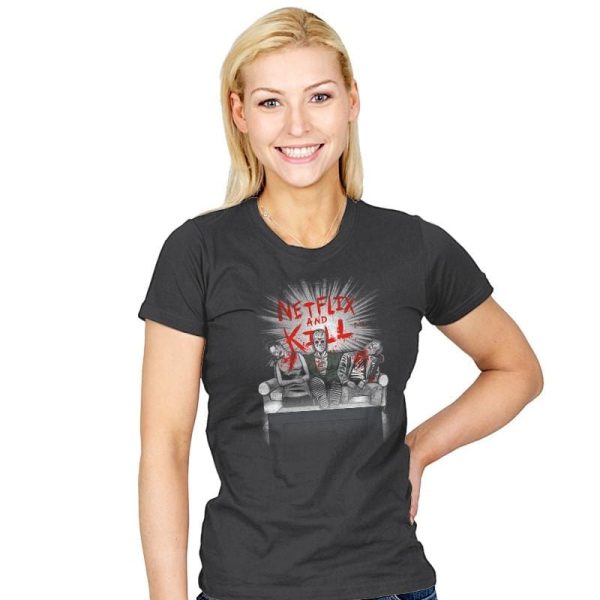 'Flix and Kill Exclusive - Womens T-Shirts RIPT Apparel Small / Charcoal