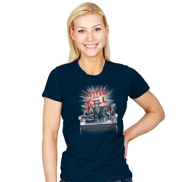 'Flix and Kill Exclusive - Womens T-Shirts RIPT Apparel Small / Navy