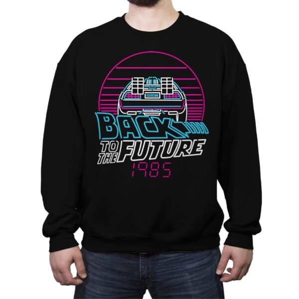 Back to the 80s - Crew Neck Sweatshirt Crew Neck Sweatshirt RIPT Apparel Small / Black