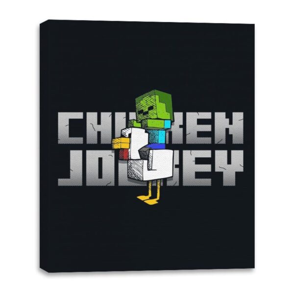 Chicken Jockey - Canvas Wraps Canvas Wraps RIPT Apparel 16x20 / Black