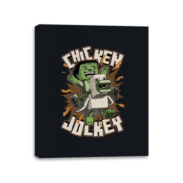Chicken Kid Cube Game - Green - Canvas Wraps Canvas Wraps RIPT Apparel 11x14 / Black