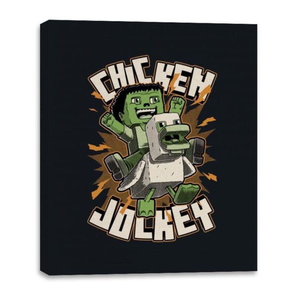 Chicken Kid Cube Game - Green - Canvas Wraps Canvas Wraps RIPT Apparel 16x20 / Black