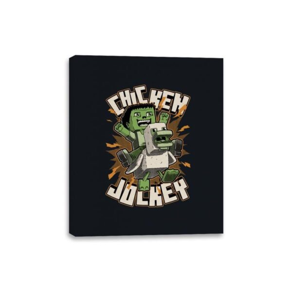 Chicken Kid Cube Game - Green - Canvas Wraps Canvas Wraps RIPT Apparel 8x10 / Black