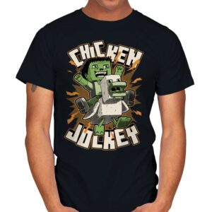 Chicken Kid Cube Game - Green - Mens T-Shirts RIPT Apparel Small / Black
