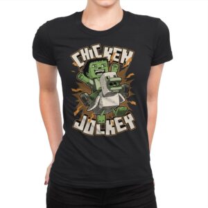Chicken Kid Cube Game - Green - Womens Premium T-Shirts RIPT Apparel Small / Black
