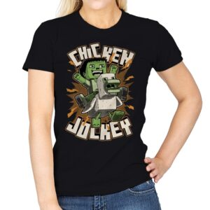 Chicken Kid Cube Game - Green - Womens T-Shirts RIPT Apparel Small / Black