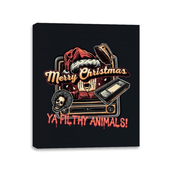 Christmas Animals - Canvas Wraps Canvas Wraps RIPT Apparel 11x14 / Black