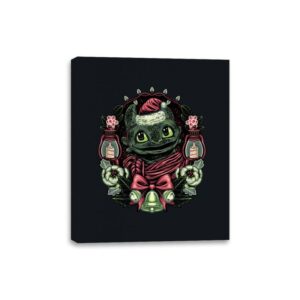 Christmas Dragon - Canvas Wraps Canvas Wraps RIPT Apparel 8x10 / Black