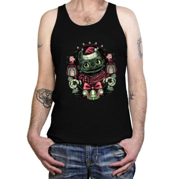 Christmas Dragon - Tanktop Tanktop RIPT Apparel X-Small / Black