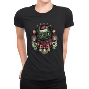 Christmas Dragon - Womens Premium T-Shirts RIPT Apparel Small / Black
