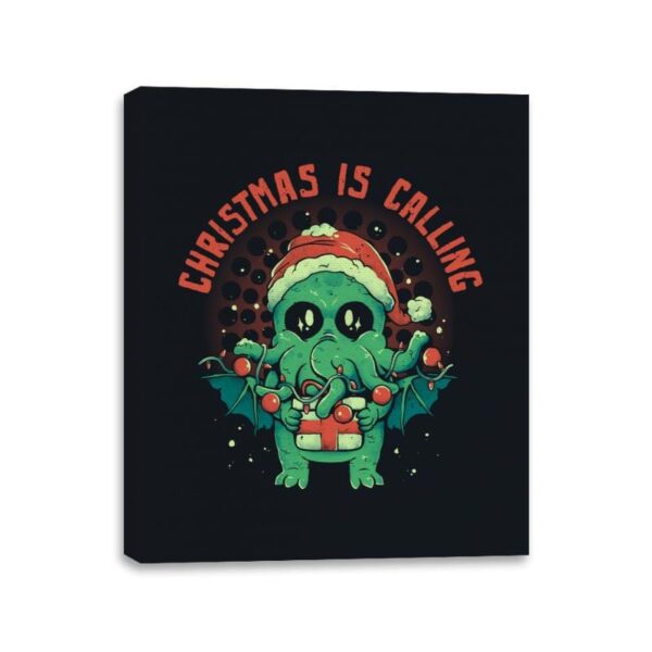 Christmas is Calling - Canvas Wraps Canvas Wraps RIPT Apparel 11x14 / Black