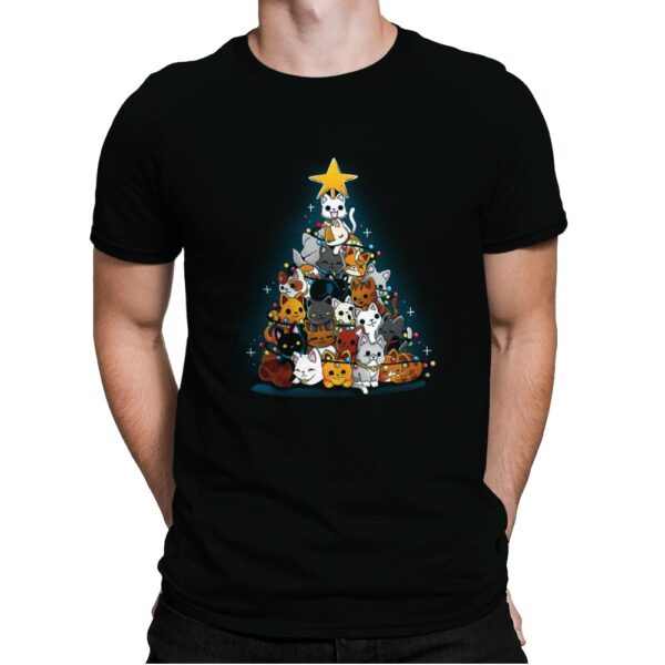 Christmas Tree Kittens - Mens Premium T-Shirts RIPT Apparel Small / Black