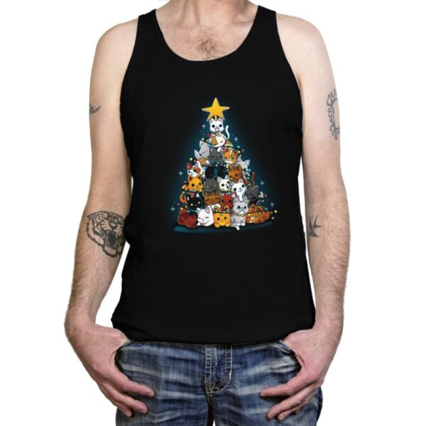 Christmas Tree Kittens - Tanktop Tanktop RIPT Apparel X-Small / Black
