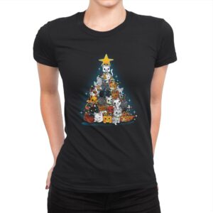 Christmas Tree Kittens - Womens Premium T-Shirts RIPT Apparel Small / Black