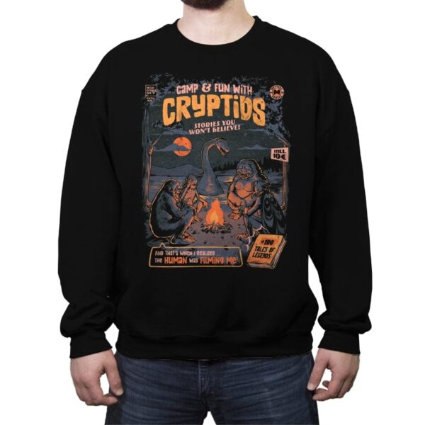 Cryptids Camp - Crew Neck Sweatshirt Crew Neck Sweatshirt RIPT Apparel Small / Black