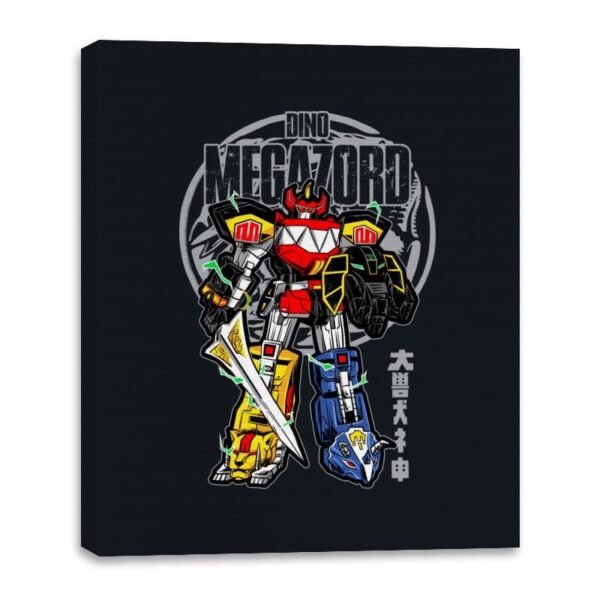 Dino Megazord - Canvas Wraps Canvas Wraps RIPT Apparel 16x20 / Black