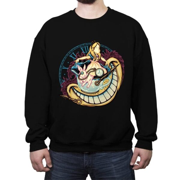 Down the Rabbit Hole - Crew Neck Sweatshirt Crew Neck Sweatshirt RIPT Apparel Small / Black