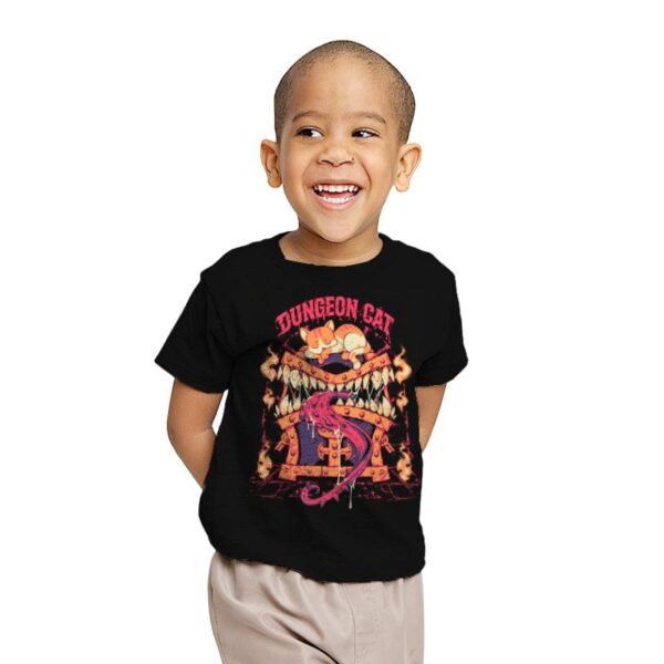 Dungeon Cat  - Youth T-Shirts RIPT Apparel X-small / Black