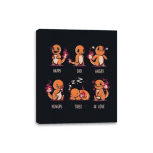 Fire Emotions - Canvas Wraps Canvas Wraps RIPT Apparel 8x10 / Black