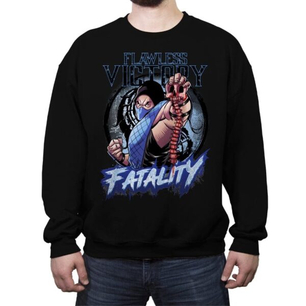 Flawless Victory, Fatality!! - Crew Neck Sweatshirt Crew Neck Sweatshirt RIPT Apparel Small / Black