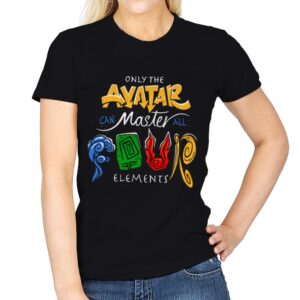 Four Elements Master - Womens T-Shirts RIPT Apparel Small / Black